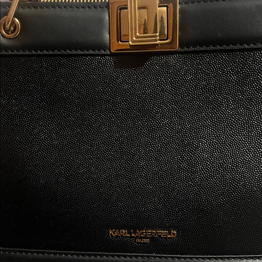 Karl Lagerfeld Black Bag with Gold Hardware